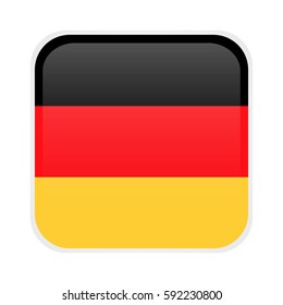  Germany Flag Glossy Button. Germany flag vector eps10.