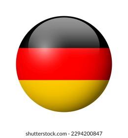 Germany flag - glossy circle badge. Vector icon.