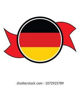 Germany flag in glossy round button of icon. flag logo of Germany emblem isolated on white background, Germany national concept sign, Vector illustration.