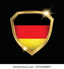 Germany Flag Golden Shield Logo