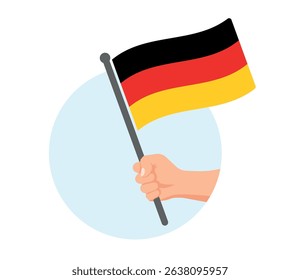Germany flag in hand icons set, German flag symbol