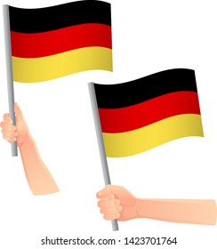 Germany flag in hand. Patriotic background. National flag of Germany vector illustration