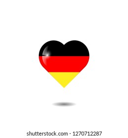 Germany flag heart 3d, German national flag