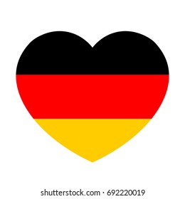 Germany flag in the heart. German flag vector illustration.
