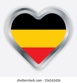 Germany  Flag Heart Glossy Button