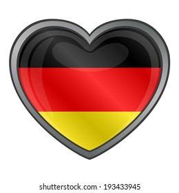 Germany Flag Heart Glossy Button 