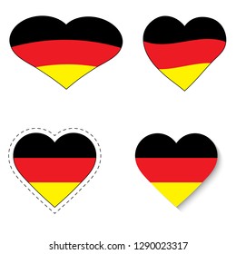 Germany flag, heart flag icon. vector
