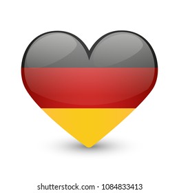 Germany Flag Heart Love Emoji Icon Object Symbol Gradient Vector Art Design Cartoon Isolated. 