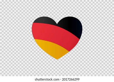 Germany flag in heart shape isolated  on png or transparent  background,Symbols of Germany, template for banner,card,advertising ,promote,web design, news paper,vector, top gold sport winner country