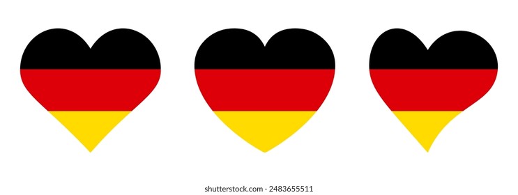 Bandera de Alemania en forma de corazón