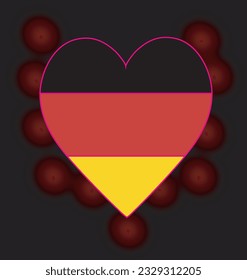 Germany flag heart. vector illustration solated on black background