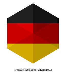 Germany Flag Hexagon Flat Icon Button