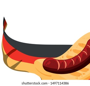 germany flag with hot dog oktoberfest food