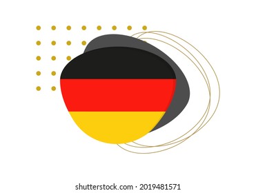 Germany flag icon or badge. German national emblem with abstract background and geometric shapes. Vector illustration.