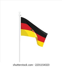 Germany flag icon dynamic waving outline.