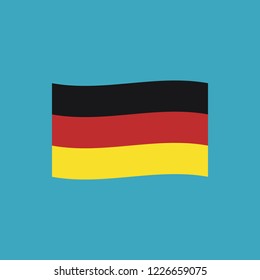 Germany flag icon in flat design. Independence day or National day holiday concept.