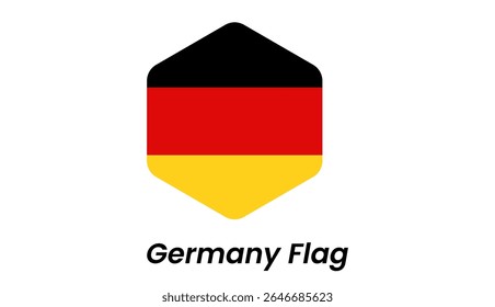 Germany flag icon with horizontal black, red, and gold stripes in a minimalist style.