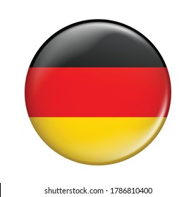 Germany flag icon isolated on white background. Germany flag. Flag icon glossy.