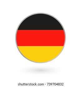 Germany flag icon isolated on white background. German round badge. Vector illustration. 