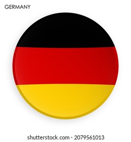 Icono de la bandera ALEMANIA en estilo neomorfista moderno. Botón para aplicaciones móviles o web. Vector de fondo blanco
