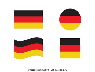 Germany Flag Icon – Official National Flag of Germany in Flat Vector Style with Standard Colors and Proportions.
