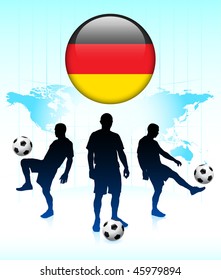 Germany Flag Icon on Internet Button with Soccer Team Original Vector Illustration