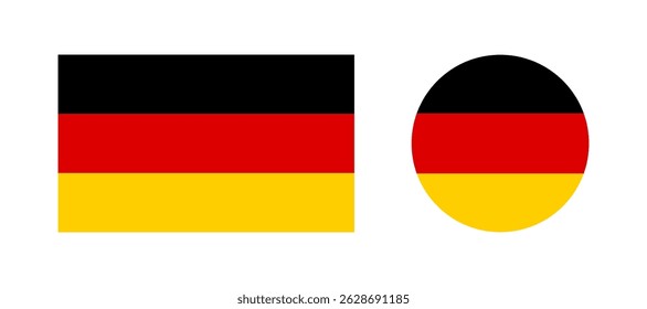 Germany flag icon. Round flag of Germany symbol. Vector illustration.
