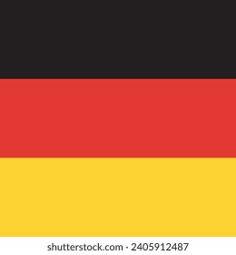 Bandera de Alemania. Icono de marca. Color estándar. Una bandera cuadrada. Icono cuadrado. Ilustración del equipo. Ilustración digital. Ilustración vectorial.