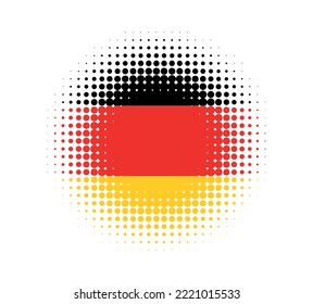 Icono de la bandera de Alemania.Bandera de puntos redondeados de Alemania.Vector.