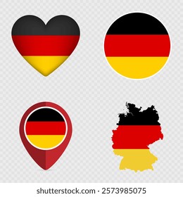 Germany Flag Icons Pack. Vector illustration.