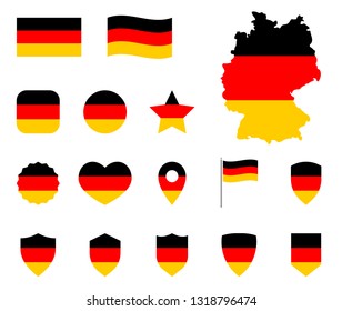 Germany flag icons set, German flag symbol