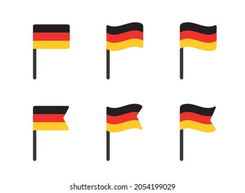 Juego de iconos de bandera de Alemania, símbolo de la bandera alemana
