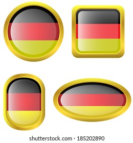 Germany flag icons set on the white background. 