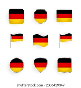 Germany Flag Icons Set Stylish Design