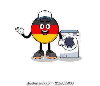 Deutsch-Flaggen-Illustration als Wäscheservice , Charakterdesign