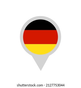 Germany Flag Location Icon. Flat Style. Vector illustration.