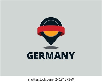 Germany Flag and Location Pin