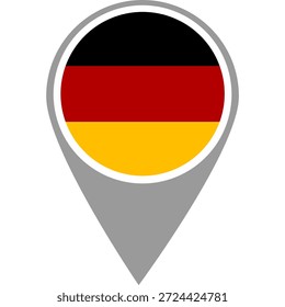 Pino de localização da bandeira da Alemanha, Pino de localização da bandeira da Alemanha, Ponteiro de mapa da Alemanha em alta qualidade