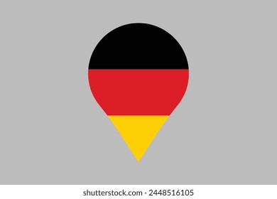 Germany flag with location sign, Germany flag vector graphic, National Germany flag, Vector illustration, Computer illustration
