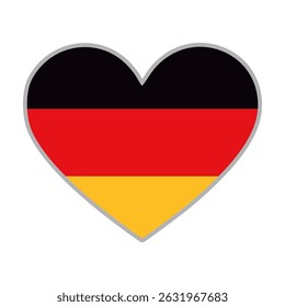 Germany flag. Germany love flag. Germany flag in heart shape. Love symbol. Vector illustration
