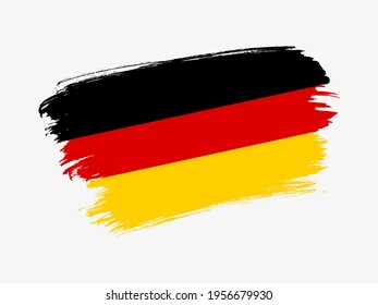 Germany flag made in textured brush stroke. Patriotic country flag on white background