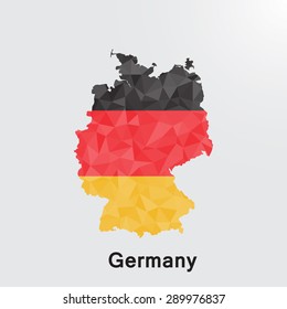 Germany flag map in geometric polygonal style.Abstract tessellation,background. Vector illustration EPS10