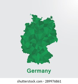 Germany flag map in geometric polygonal style.Abstract tessellation,background. Vector illustration EPS10