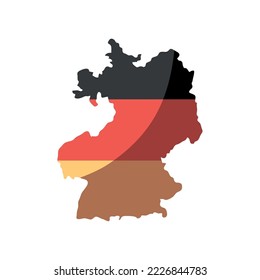 Icono de bandera y mapa de Alemania aislado