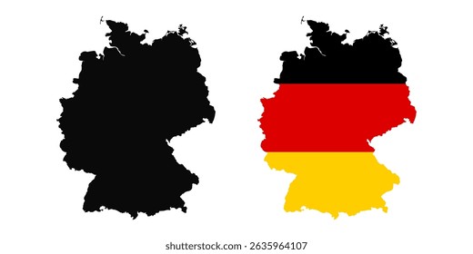 Germany flag map icon set
