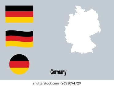 Germany Flag and Map Illustration – National Symbol Vector Design