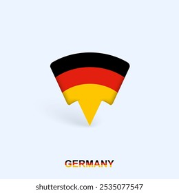 Deutschland Flag Map Pointer Design mit Schatten. Vektorillustrator.