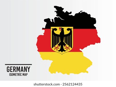 Germany flag and map vector.