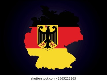 Germany flag and map vector.