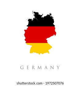 germany flag map. Map of Germany. Vector design isolated on white background. National Deutsch flag (black, red, gold colors). White background.